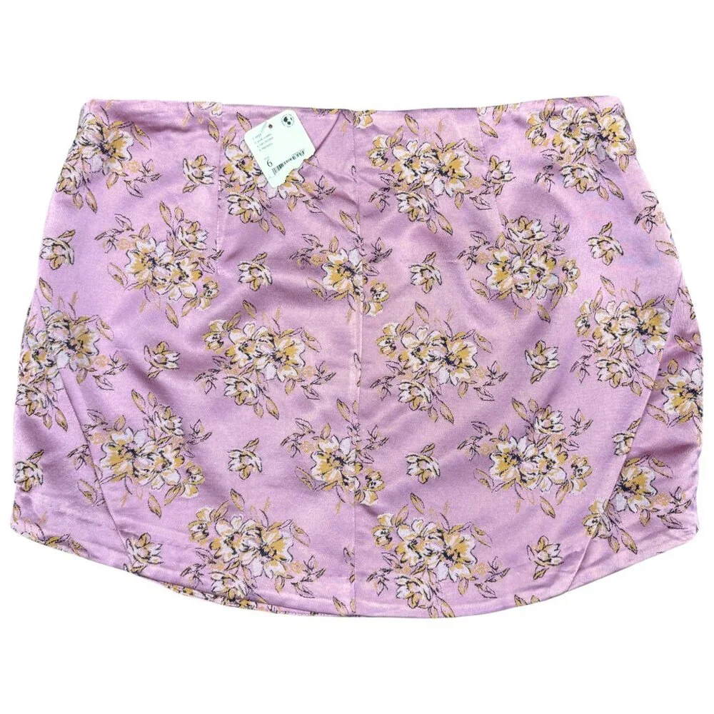 NWT‎ Women's FREE PEOPLE All Dressed Up Mini Skirt / Pink Combo | Size 6